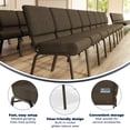 thumbnail image 5 of Flash Furniture 21''W Stacking Church Chair in Brown Fabric - Gold Vein Frame, 5 of 14