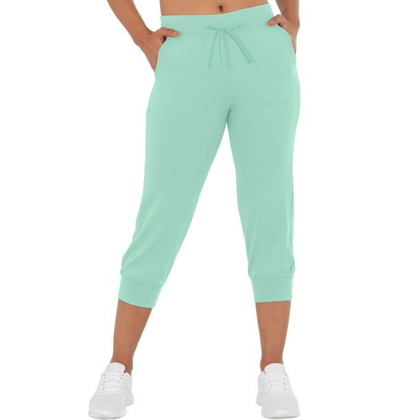 Athletic Works Women's French Terry Athleisure Capri Jogger Pants