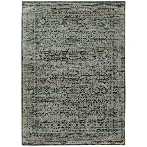 Oriental Weavers Andorra Area Rug - 7127A - 1'10" x 3'2" - in Blue/ Purple - Vintage Inspired, Stain Resistant, Family and Pet Friendly , Entryway, Bathroom Accent Rug