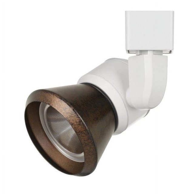 Benjara BM220632 10W Integrated LED Metal Track Fixture with Cone Head, White & Bronze