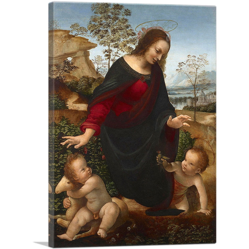 ARTCANVAS The Madonna and Child with the Infant Saint John the Baptist ...