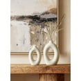 thumbnail image 5 of LE TAUCI 10.5" & 8.5" Ceramic Vases, Set of 2 White Ring Donut Vase, Modern Neutral Farmhouse Vase for Home Decor, Flower Vase for Table Centerpiece, Living Room, Shelf & Entryway, 5 of 9