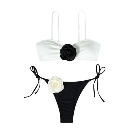 Divhosrg High Waisted Bathing Suit for Women  Bikini Sets for Women Cheeky  Sexy Bathing Suit for Women  Womens Swimsuits Tankini Separates  White Swimsuits for Women Tummy Control L