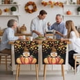 thumbnail image 4 of Fall Hat Chair Covers Set of 8 Gnome on Pumpkin Maple Leaves Thanksgiving Black Chair Back Covers Stretch Removable Washable Slipcovers Protector for Dining Room Kitchen Party Decor, 4 of 5