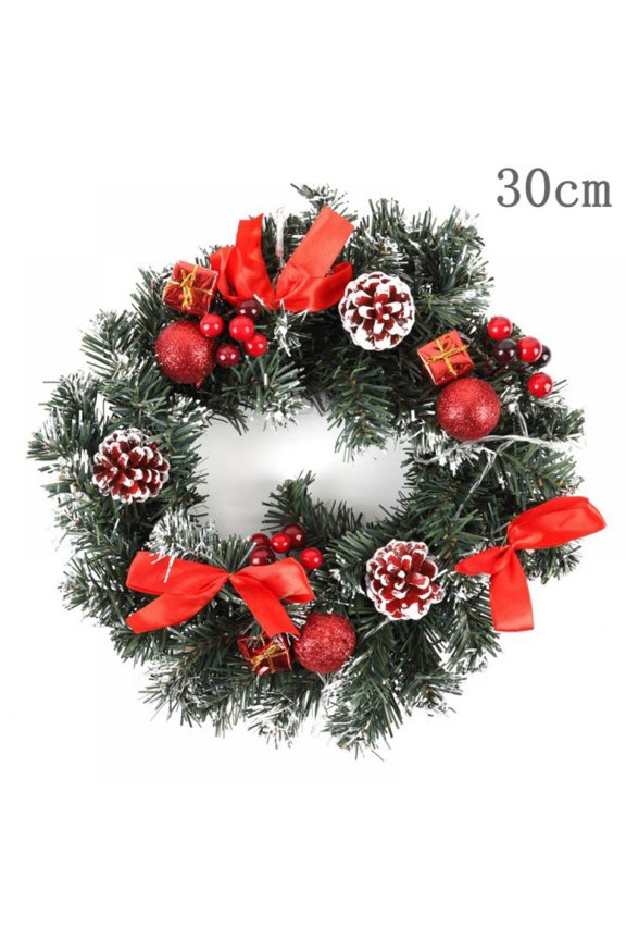 40cm LED Wreath With Artificial Berries And Flowers Holiday Front Door Hanging Decoration For Easter Christmas