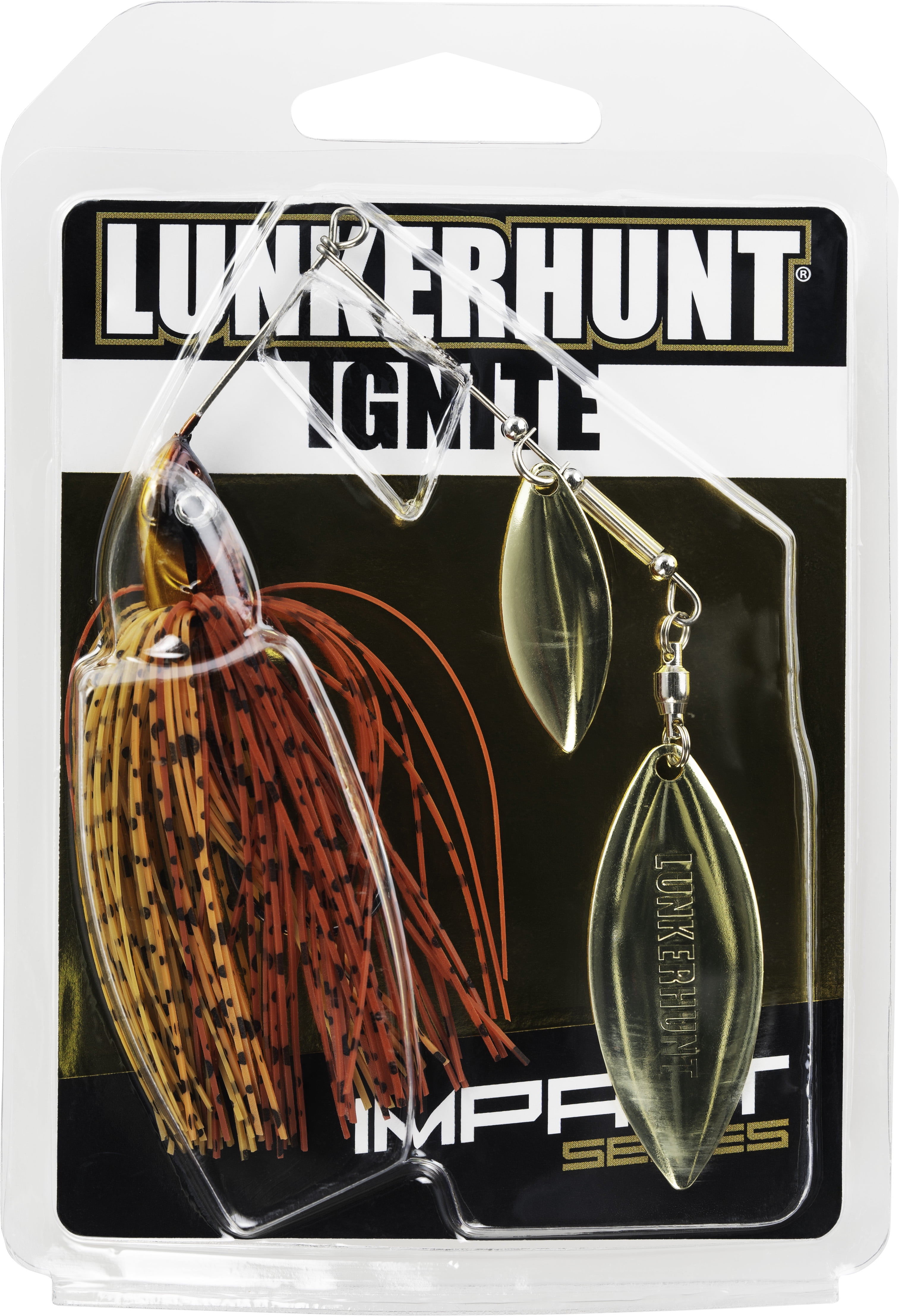 Lunkerhunt Impact Ignite Willow Leaf Spinnerbait Fishing Lure, 1/2 oz, Craw