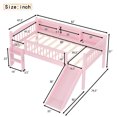 thumbnail image 2 of Bellemave Twin XL Loft Bed with Storage Shelves, LED Lights, Full-Length Guardrails, Solid Wood Frame, No Box Spring Needed, Available in Pink, 2 of 9