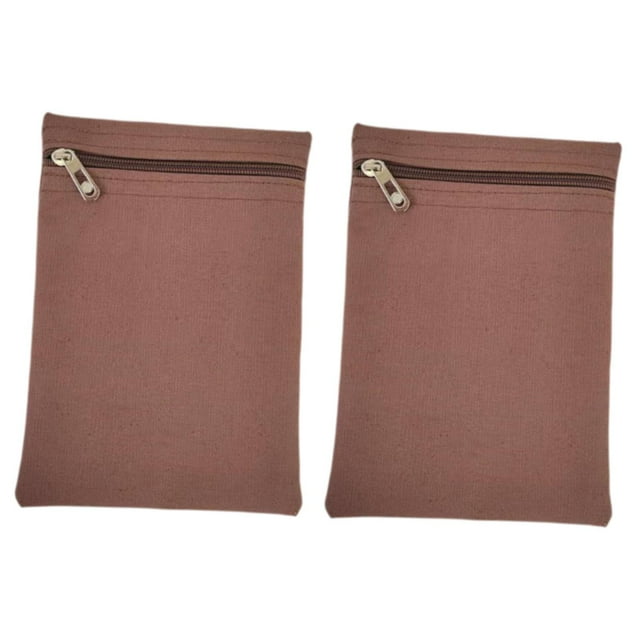 2 bolsillos laterales cosidos con cremallera, bolsillo de seguridad de viaje para abrigos y chaquetas. café