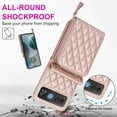 thumbnail image 3 of TECH CIRCLE for Moto Razr 40/Razr 2023 Case,Wallet Crossbody Cute Case with Card Holder Slot, Zipper Handbag Strap Lanyard Wrist Leather Case for Women Girl Shockproof Bumper Cover, Rosegold, 3 of 6