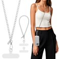 thumbnail image 1 of MoKo Cadena Metálica Universal para Celular con Lanyard Cruzado Plata, 1 of 7