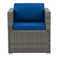 thumbnail image 3 of CorLiving Parksville Resin Wicker and Steel Patio Armchair with Cushions, Standalone or as Part of a Set, Sold Individually, 3 of 8
