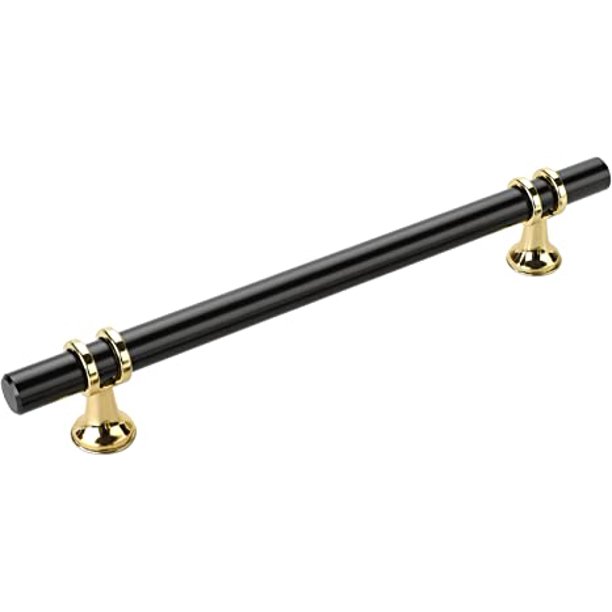 Goldenwarm 15 Pack Black Pulls, Black+Gold Handles