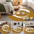thumbnail image 5 of Round Rug 6Ft Washable Non-Slip, Japanese Style Circle Area Rugs for Living Room Bedroom, Brown Country Vintage Owl Birds Branches Indoor Floor Mats Carpet Runner for Home Decor Aesthetic, 5 of 8