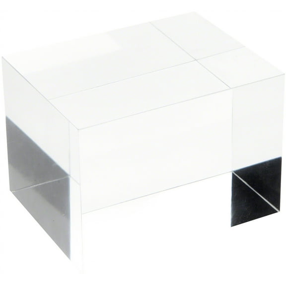 Plymor Clear Polished Acrylic Rectangular Display Block, 3" H x 3" W x 4" D