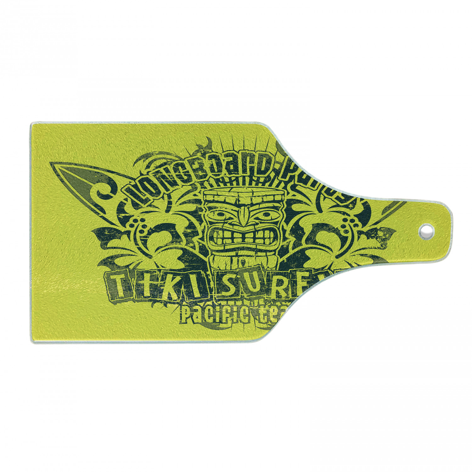 Tiki Bar Cutting Board, Tiki Surf Team Longboard Party Grungy Display