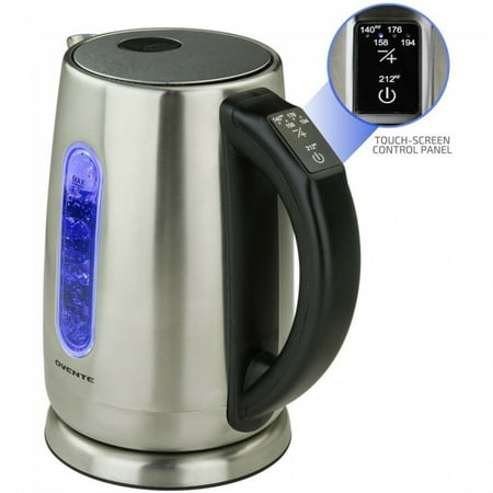 NEW Ovente Stainless Steel Electric Kettle with Touch Screen Control Panel, 5 Variable Temperature Control and Keep Warm on EACH TEMPERATURE, 1.7 Liter (Best Electric Tea Kettle Variable Temperature)