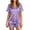 Purple, variant on Satin Pajamas Set for Women Short Sleeve Sleepwear Soft Button Down Pjs 2 Piece Casual Shorts Summer Set