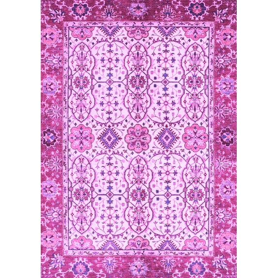 Ahgly Company Indoor Rectangle Abstract Purple Modern Area Rugs, 3' x 5'