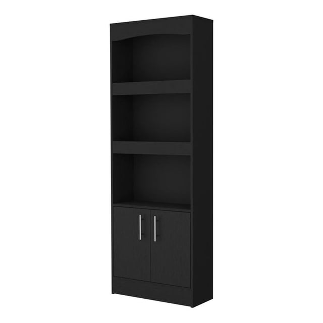 FM FURNITURE Durango Bookcase Double Door Cabinet Engineered Wood Black
