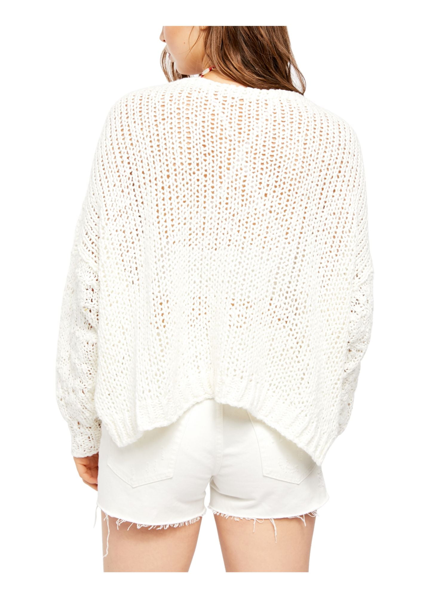 FREE PEOPLE Womens Ivory Textured Long 