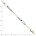 thumbnail image 2 of 5mm 14k Solid Gold Two tone Polished With 1inch Extension Bracelet 8 Inch Link-Bracelet for Women, 2 of 2