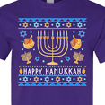 thumbnail image 4 of Inktastic Happy Hanukkah Sweater Style Design with Menorah and Dreidel T-Shirt, 4 of 5