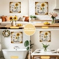 thumbnail image 4 of Canvas Wall Art Vintage Sunflower Canvas Art Print You Are My Sunshine Floral Bee Beige Letter Pictures Wall Decor for Living Room Bedroom Artwork Decorations Stretched Framed Ready to Hang 8"x8", 4 of 9