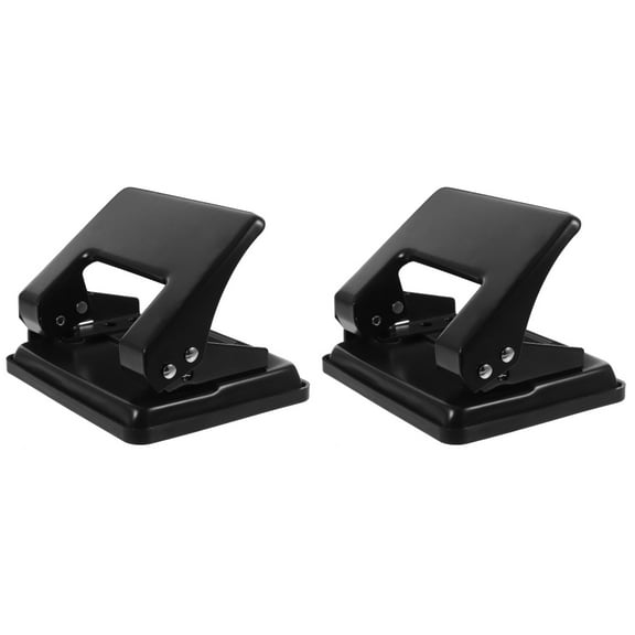 FELTECHELECTR Mlins 2Pcs Black 2 Hole Punch for Office Crafts and Scrapbooking