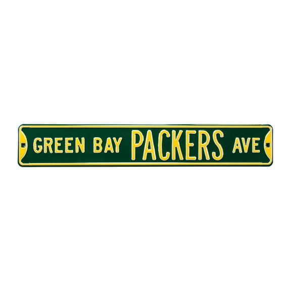 Green Green Bay Packers 6" x 36" Steel Street Sign