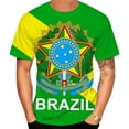 thumbnail image 2 of Camiseta con gráfico de la bandera de Brasil para hombre, ropa con estampado 3D, camiseta de fútbol de Brasil, camisetas de gimnasio, ropa de calle, camisetas de club de fútbol, 2 of 5