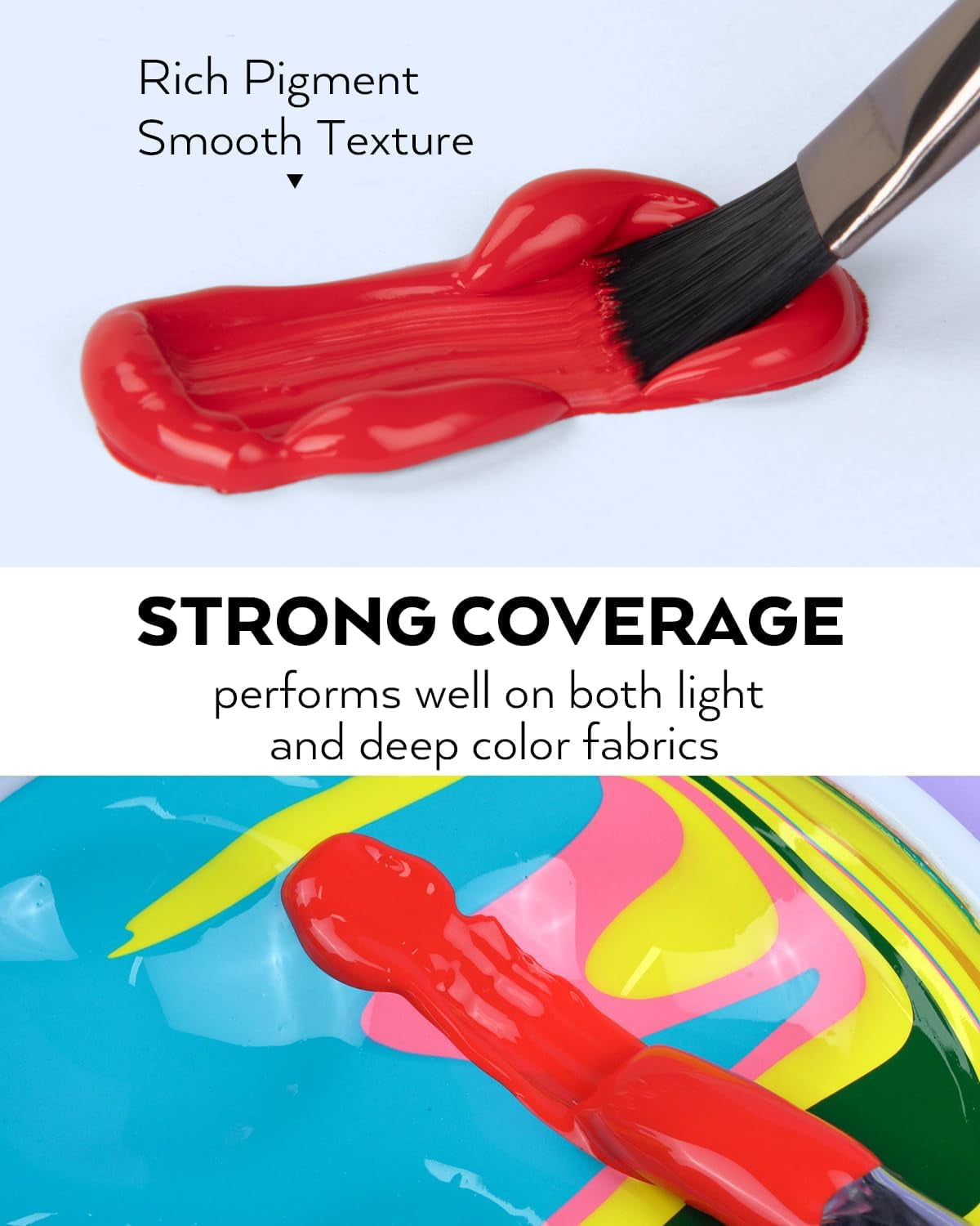 Nicpro 18 Colors Permanent Fabric Paint (8.45 oz, 250 ml) Soft Fabric Paint for Clothes, Non-Toxic Textile Paint for Fabric DIY Crafts, T-shirts, Shoes Jeans Bags Canvas for Adult with Color Wheel