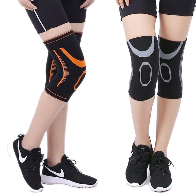 Rodilleras de nailon tejidas en jacquard de protección del medio ambiente a la moda, equipo de protección cálido para deportes, artículos deportivos