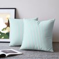 thumbnail image 2 of Pillow Covers 26x26 Set of 2, Thin Aqua Striped Throw Pillow Covers Decorative Couch Cushion Cover, Farmhouse Modern Stripes Microfiber Soft Square Pillowcases for Bedroom Living Room Sofa, 2 of 9