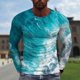 thumbnail image 1 of Men Casual Long Sleeve Print T Shirt Crew Neck Slim Fit Muscle Blouse Tops Tee, 1 of 8