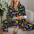 thumbnail image 6 of Uemuo Colorful Geometric Dog Pattern Womens Pajama Sets,PJ Set for Women,Pajamas for Women Logo,Long Sleeve Pajama Set for Women,Soft Long Sleeve Top With Pants-Medium, 6 of 9