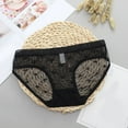 thumbnail image 2 of Aayomet Women's Underwear Womens Sheer Lace Panties See Through Mesh Cotton Crotch Seamless Briefs,Black XL, 2 of 5