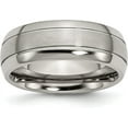 thumbnail image 2 of Chisel Titanium Brushed and Polished 8.2mm Grooved Band - Ring Size 9.0-5.3gm, 2 of 8
