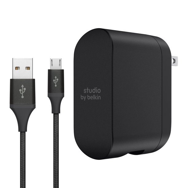 Studio by Belkin 2 Port Wall Charger 4.8 Amp with Micro USB Cable 5