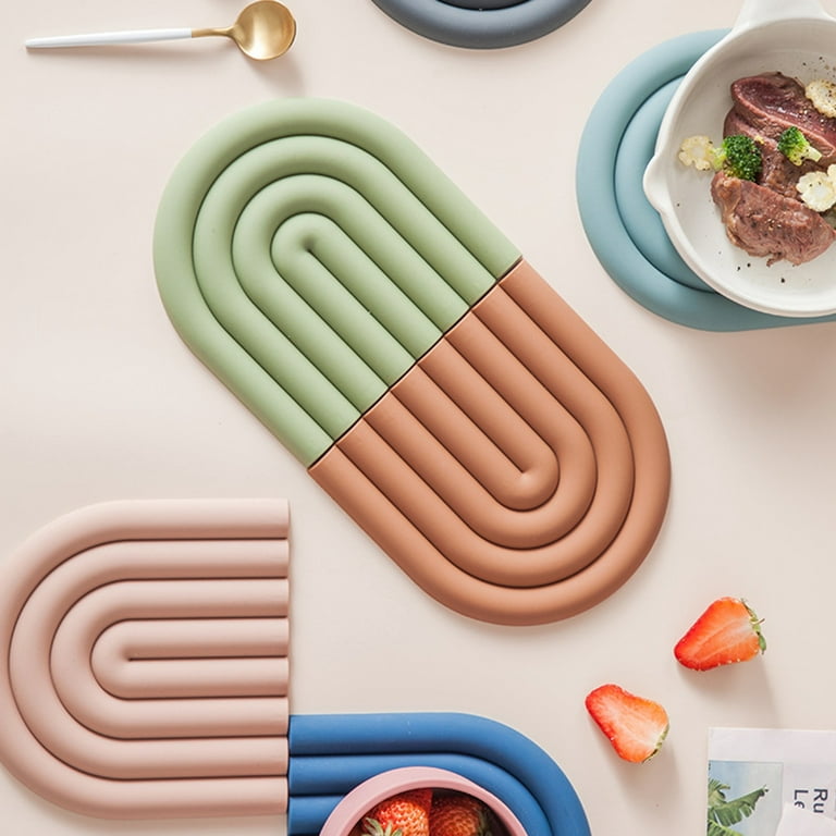 Nuovoware Silicone Dish Drying Mat Easy Clean Dishwasher Safe Heat Resistant Countertop Protection Eco-Friendly Trivet Multifunctional Kitchen Heat PR