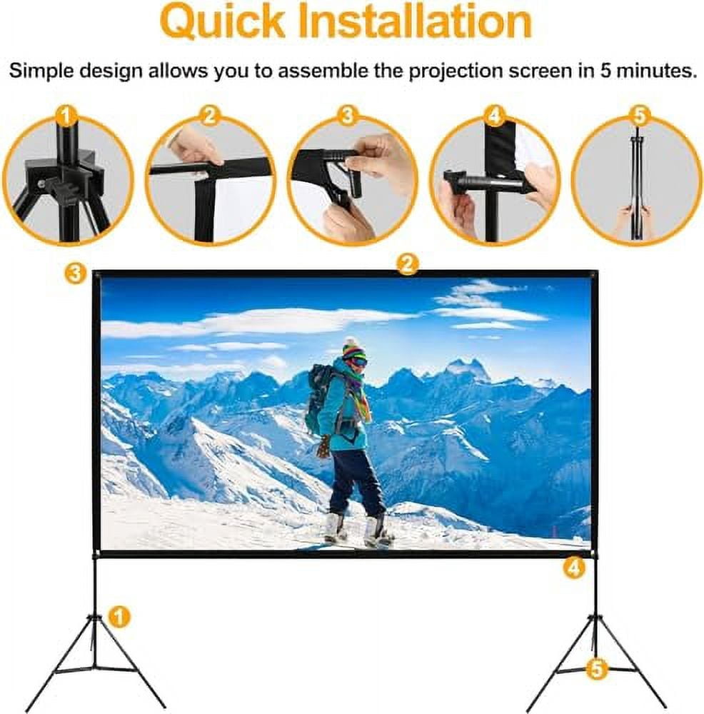 Backyard Movie Screen 100 Inch Projector Screen, Foldable Outdoor ...