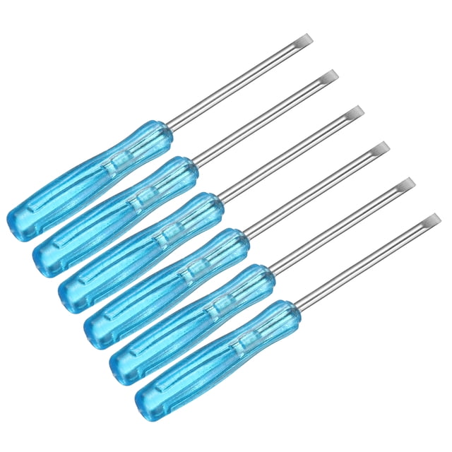 Uxcell 6pcs Mini Destornillador Plano 2.0mm 65mm Longitud Micro Precisión con Mango Antideslizante para Reloj, Gafas, Electrónica y Reparación de Pequeños Electrodomésticos