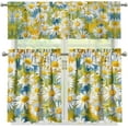 thumbnail image 3 of Daisy 3 Piece Kitchen Curtains and Valances Set Farmhouse Style Tier Window Curtains Rod Pocket Short Window Curtains Panels 24 Inch Length Sets European Window Treatment Set, 3 of 5