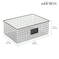 thumbnail image 4 of mDesign Wide Steel Kitchen Organizer Basket - Label Slot, 4 Pack, Matte Black, 4 of 9