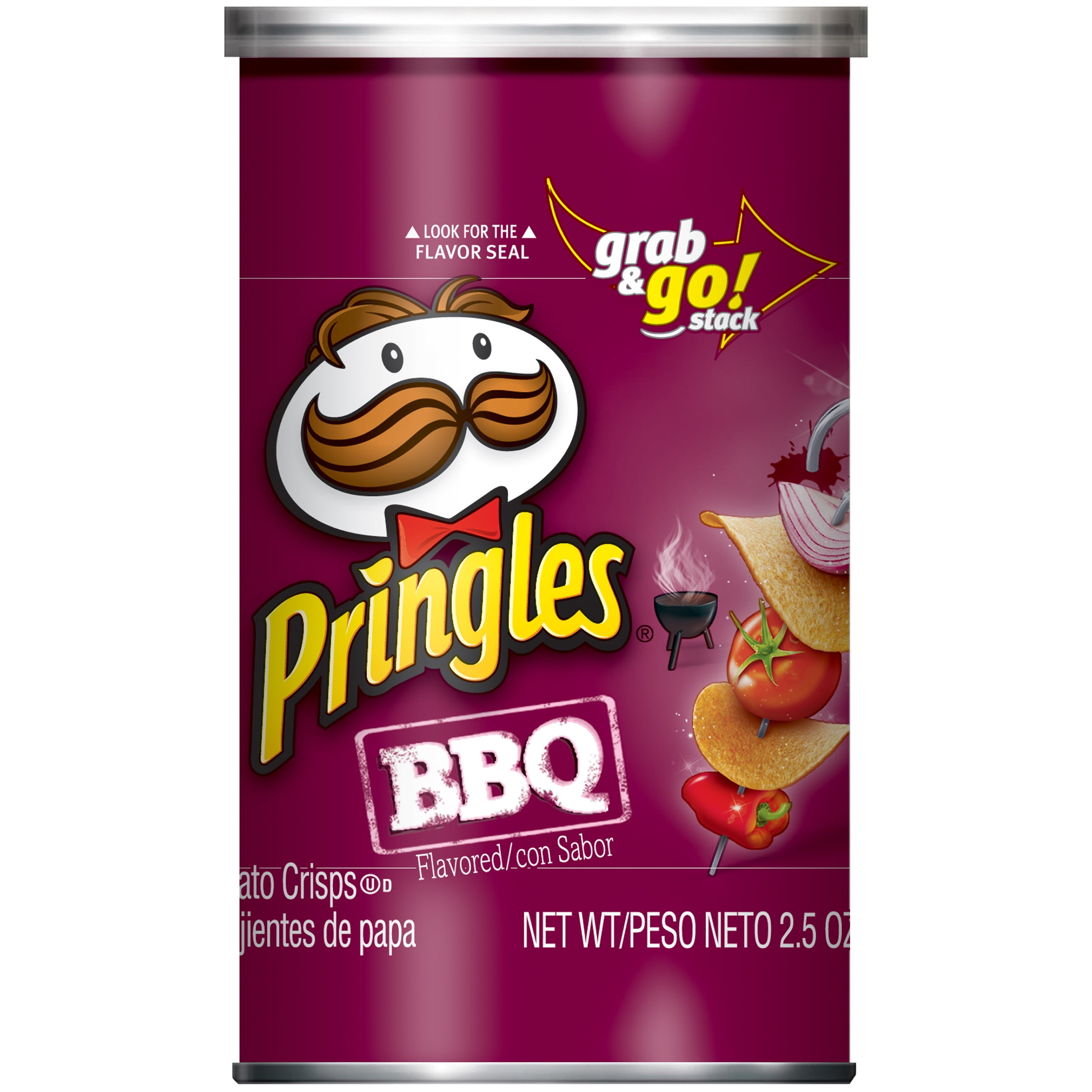 Pringles® Grab & Go! Stack BBQ Flavored Potato Crisps 2.5 oz. Can