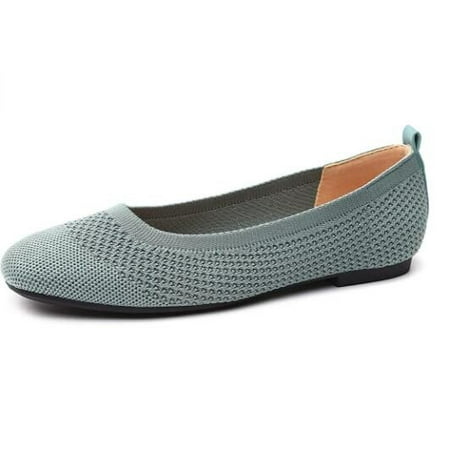 

Women s Ballet Flats Square Toe Knitted Lightweight Slip On Loafer Shoes Size 5.5
