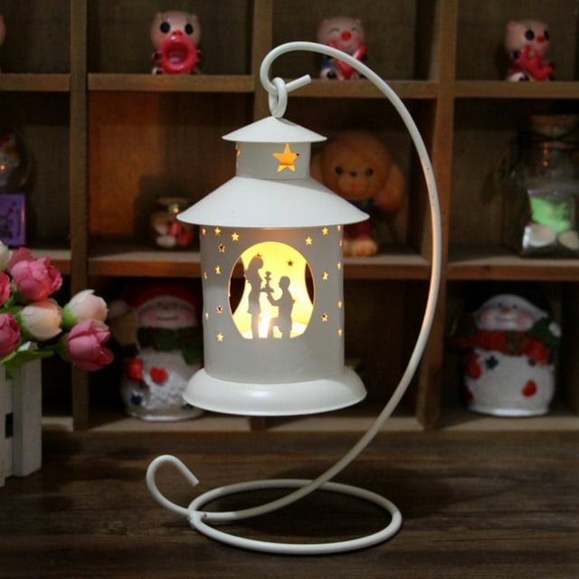Hanging Candles Holder Retro Iron Candlestick Lantern Home Party Decor