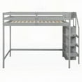 thumbnail image 4 of Gray Full Size Loft Bed with Built-in Storage & Staircase, Maximize Room Space!, 4 of 17