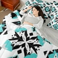thumbnail image 4 of Manfei Tribal Aztec 7 Pieces Bedding Comforter Set for Teens Boys Girls,Bohemian Flower Full Bedding Set Lightweight,Boho Theme Fitted Sheet Flat Sheet,Super Cozy Room Decor,Reversible, 4 of 8