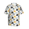 thumbnail image 2 of Daiia Cute Elephant Hawaiian Shirt for Men Gentle Cotton Regular Short Sleeve Casual-Medium, 2 of 9
