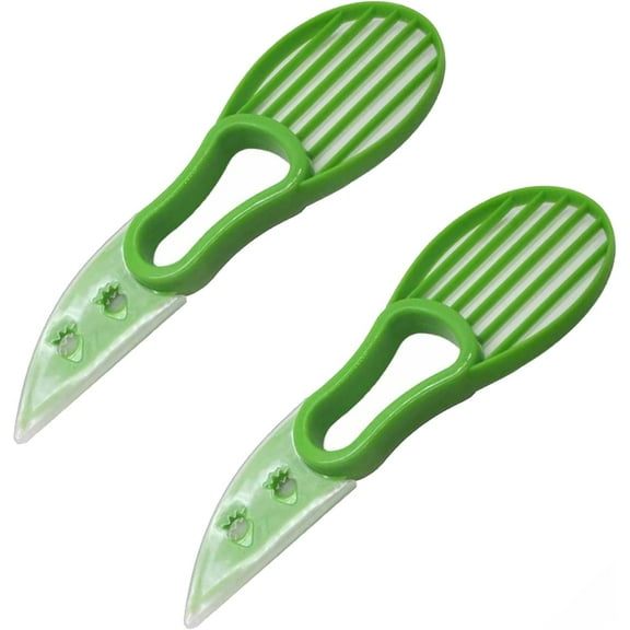 Avocado Slicer (Pack of 2) - 3 In 1 Tool - Cutter, Peeler, Pitter & Scooper - Multifunctional Knife - Splitter - Easy to Use - Kitchen Gadgets